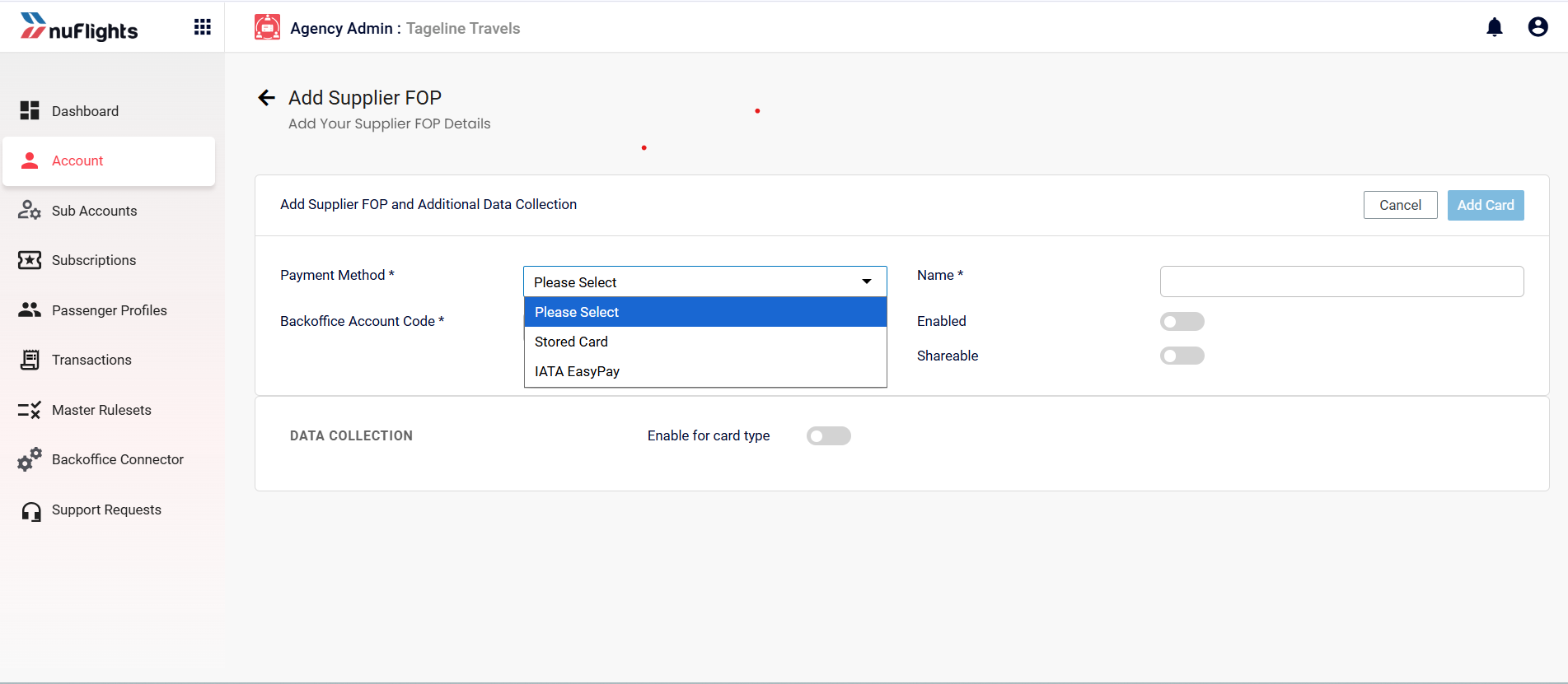 Add Supplier Payment Method